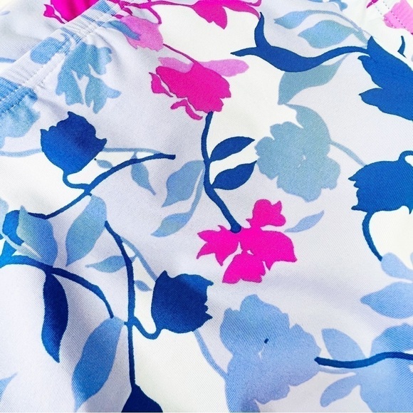 Splendid Bikini Floral Medium Triangle Top High Rise Bottoms Blue Pink New NWT - Picture 5 of 9